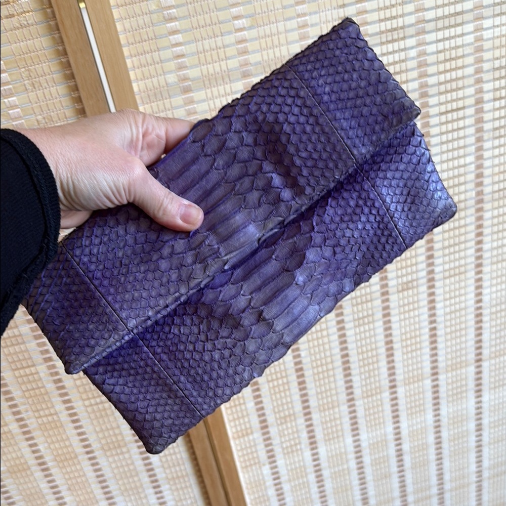 Purple Snakeskin Clutch